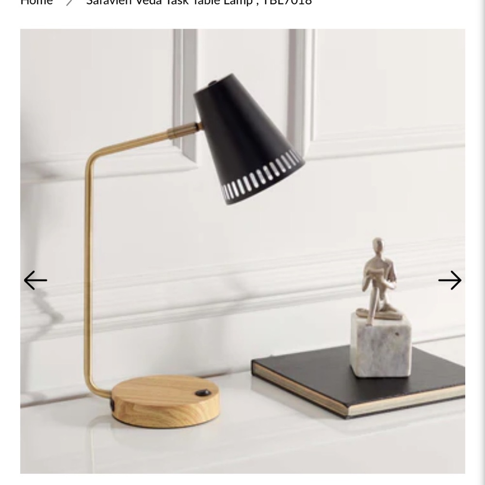 Safavieh Veda Black & Gold Task Table Lamp , TBL7018 (NWT)